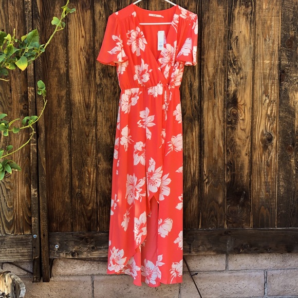 Mi Ami High/Low Wrap Floral Dress - Picture 1 of 8